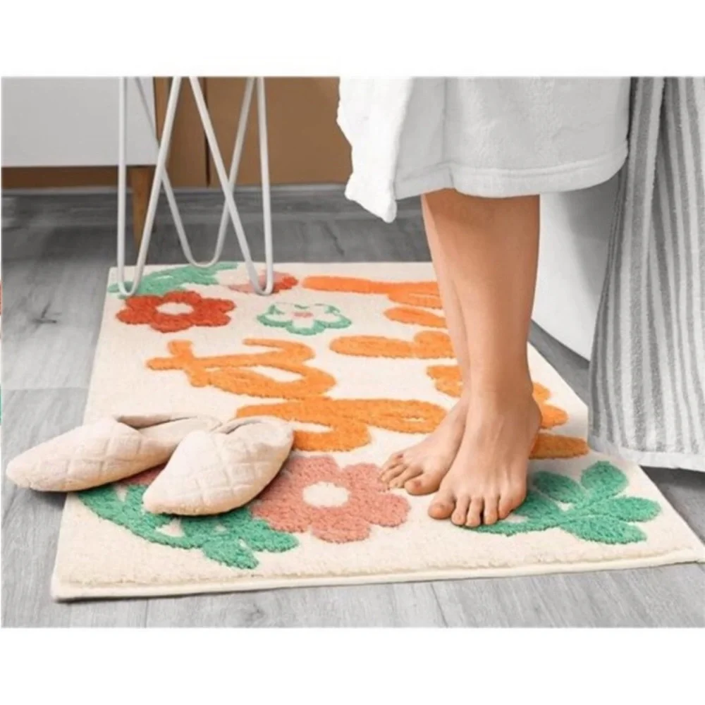 Get Naked Bath Mat, Bathroom Soft Microfiber Rug Non-Slip Machine Washable